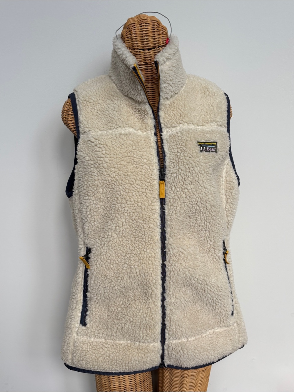LL Bean Sherpa Vest Mens Mountain Deep Pile Fleece Vest Full Zip Size M